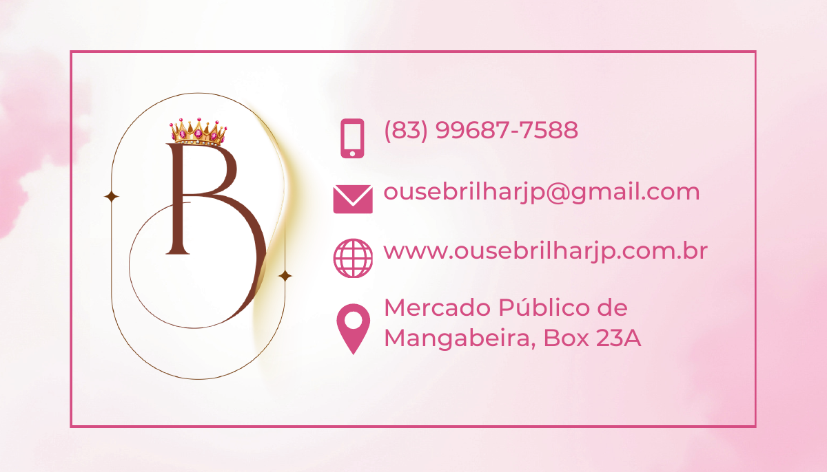 Cartão de visita Ouse Brilhar — verso, 2 de 2